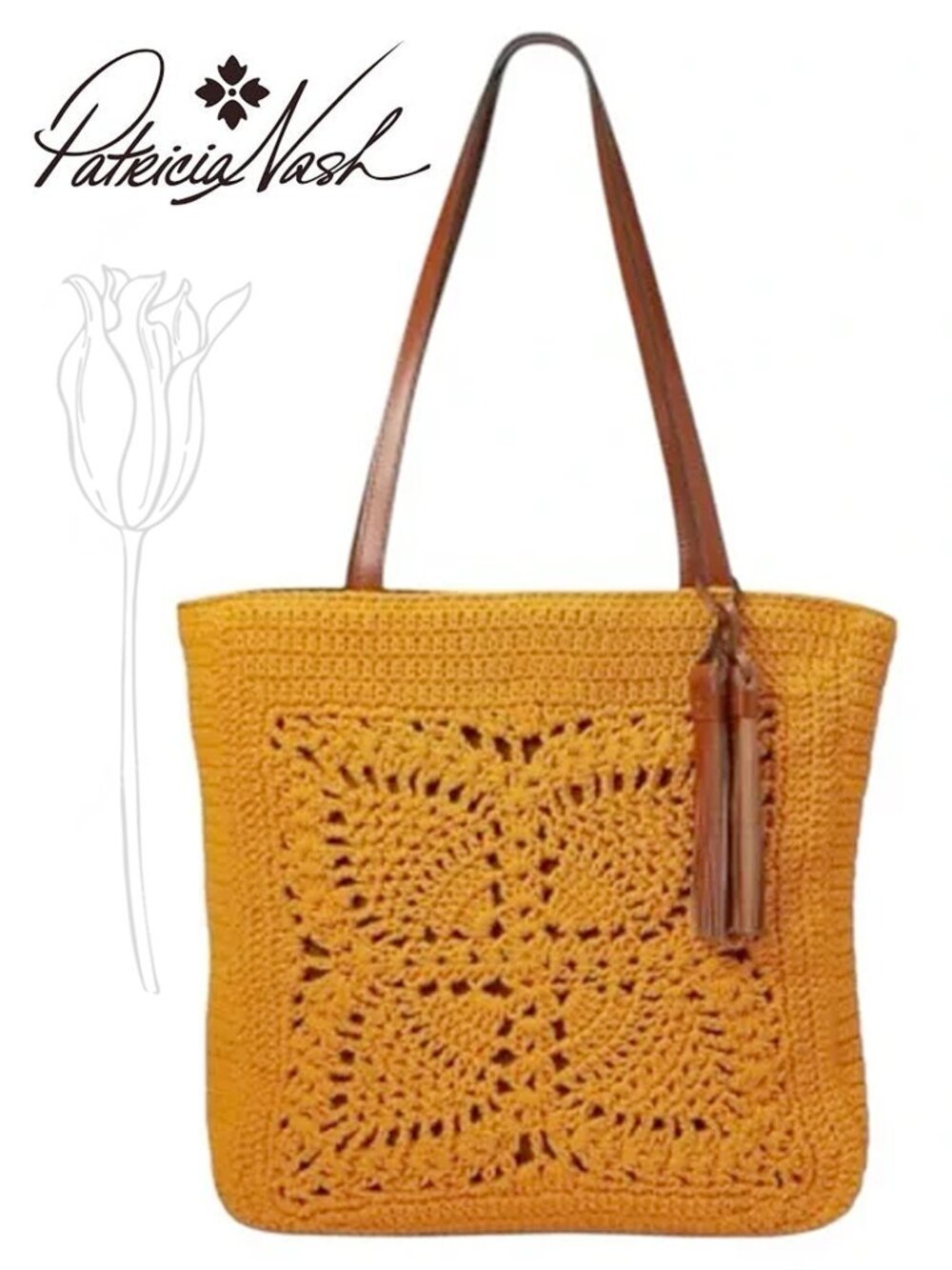 Patricia Nash Naomi Crochet Shoulder Bag Sunset